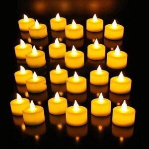 VERVENIX LED Tea Light Candles (Pack of 24) – Battery-Operated Flameless & Smokeless Decorative Lights for Diwali, Home Temple, Pooja and Holiday Decorations