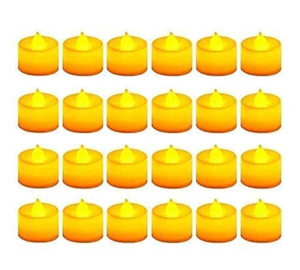 VERVENIX LED Tea Light Candles (Pack of 24) – Battery-Operated Flameless & Smokeless Decorative Lights for Diwali, Home Temple, Pooja and Holiday Decorations - Image 2