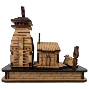 Kedarnath Temple 3D Miniature Kedarnath Mandir Shree Kedarnath Dham(8*6), Lord ShivJi Decorative Wooden Showpiece - Brown, White